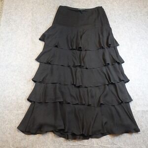 Ralph Lauren Black Tiered Maxi Skirt